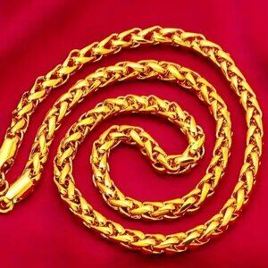 14K 6mm 18" Long Herringbone Chain Necklace